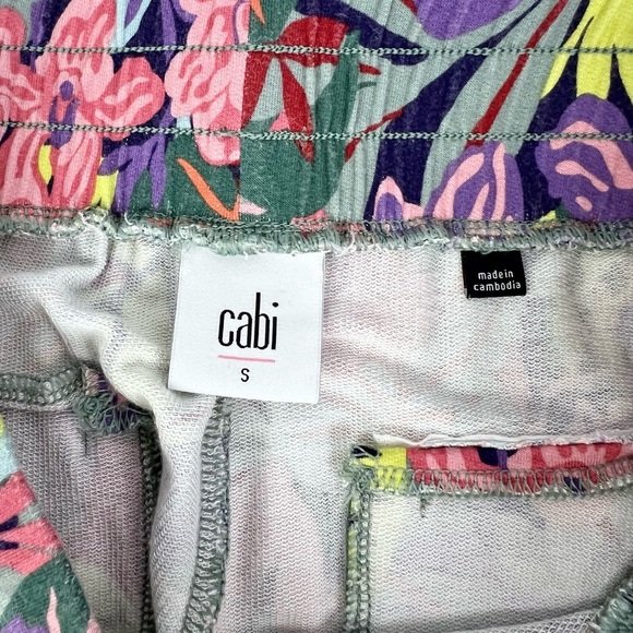 Cabi Bright Tropical Print Snappy Joggers Pants #5966 Pockets Size Small‎ - Picture 5 of 7